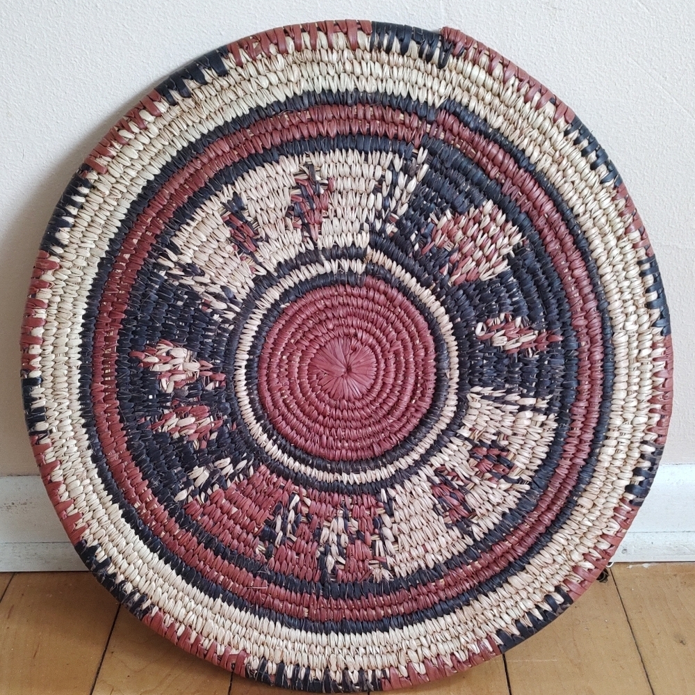 20th Century Nigerian Handwoven Grass Coiled Flat Trivet Placemat - Picture 4 of 5